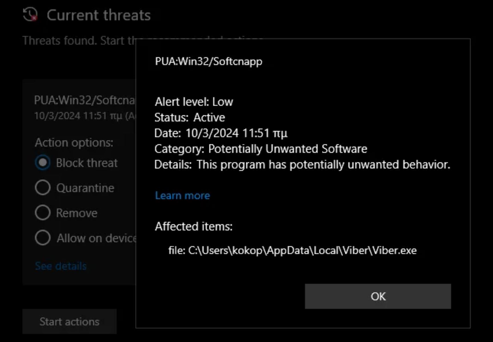 Détection Softcnapp par Microsoft Defender