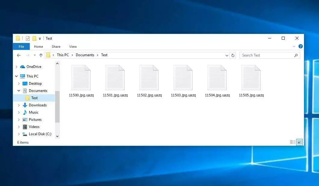 PC infetto: file uazq